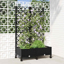 Haveplantekasse med espalier og hjul Sort 80 x 40 x 131,5 cm PP
