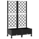 Haveplantekasse med espalier og hjul Sort 80 x 40 x 131,5 cm PP