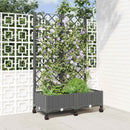 Haveplantekasse med espalier og hjul Lysegrå 80 x 40 x 131,5 cm