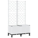 Haveplantekasse med espalier og hjul Hvid 80 x 40 x 146 cm PP