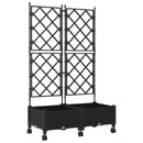 Haveplantekasse med espalier og hjul 2 stk. Sort PP