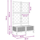 Haveplantekasse med espalier og hjul 2 stk. Sort PP