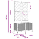 Haveplantekasse med espalier og hjul 2 stk. Sort PP