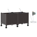 Havekrukke med vanding og hjul 2 stk. Brun 80 x 40 x 43,5 cm PP