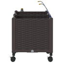 Havekrukke med vanding og hjul 2 stk. Brun 80 x 40 x 43,5 cm PP