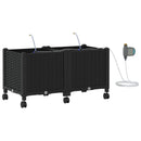 Havekrukke med vanding og hjul 2 stk. Sort 80 x 40 x 43,5 cm PP