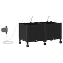 Havekrukke med vanding og hjul 2 stk. Sort 80 x 40 x 43,5 cm PP
