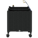 Havekrukke med vanding og hjul 2 stk. Sort 80 x 40 x 43,5 cm PP