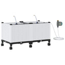 Havekrukke med vanding og hjul 2 stk. Hvid 80 x 40 x 43,5 cm PP