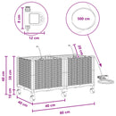 Havekrukke med vanding og hjul 2 stk. Hvid 80 x 40 x 43,5 cm PP