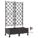 Havekrukke med vanding og hjul 2 stk. Brun 80 x 40 x 132 cm PP