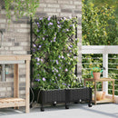 Havekrukke med vanding og hjul 2 stk. Sort 80 x 40 x 132 cm PP