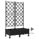 Havekrukke med vanding og hjul 2 stk. Sort 80 x 40 x 132 cm PP