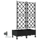 Havekrukke med vanding og hjul 2 stk. Sort 80 x 40 x 132 cm PP