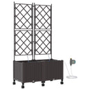 Havekrukke med vanding og hjul 2 stk. Brun 80 x 40 x 148 cm PP