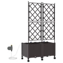 Havekrukke med vanding og hjul 2 stk. Brun 80 x 40 x 148 cm PP