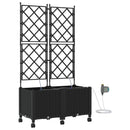 Havekrukke med vanding og hjul 2 stk. Sort 80 x 40 x 148 cm PP