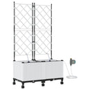 Havekrukke med vanding og hjul 2 stk. Hvid 80 x 40 x 148 cm PP