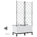 Havekrukke med vanding og hjul 2 stk. Hvid 80 x 40 x 148 cm PP