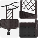 Hævet Bed med Trellis og Tag Brun 124 x 40 x 129 cm PP