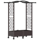 Hævet Bed med Trellis og Tag Brun 124 x 40 x 129 cm PP