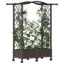 Hævet Bed med Trellis og Tag Brun 124 x 40 x 129 cm PP