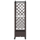 Hævet Bed med Trellis og Tag Brun 124 x 40 x 129 cm PP