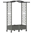 Hævet Bed med Trellis og Tag Lysegrå 124 x 40 x 129 cm PP
