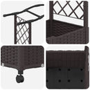 Hævet Bed med Trellis og Tag Brun 125 x 40 x 144 cm PP