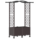 Hævet Bed med Trellis og Tag Brun 125 x 40 x 144 cm PP