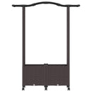 Hævet Bed med Trellis og Tag Brun 125 x 40 x 144 cm PP