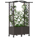 Hævet Bed med Trellis og Tag Brun 125 x 40 x 144 cm PP