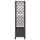 Hævet Bed med Trellis og Tag Brun 125 x 40 x 144 cm PP