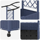Hævet Bed med Trellis og Tag Grå 125 x 40 x 144 cm PP