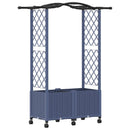 Hævet Bed med Trellis og Tag Grå 125 x 40 x 144 cm PP