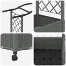 Hævet Bed med Trellis og Tag Lysegrå 125 x 40 x 144 cm PP