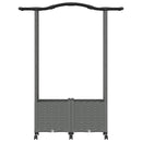 Hævet Bed med Trellis og Tag Lysegrå 125 x 40 x 144 cm PP