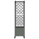 Hævet Bed med Trellis og Tag Lysegrå 125 x 40 x 144 cm PP