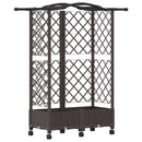 Hævet Bed med Trellis og Tag Brun 124 x 40 x 129 cm PP