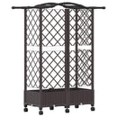 Hævet Bed med Trellis og Tag Brun 124 x 40 x 129 cm PP