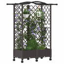 Hævet Bed med Trellis og Tag Brun 124 x 40 x 129 cm PP
