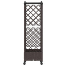 Hævet Bed med Trellis og Tag Brun 124 x 40 x 129 cm PP