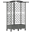 Hævet Bed med Trellis og Tag Lysegrå 124 x 40 x 129 cm PP