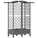 Hævet Bed med Trellis og Tag Lysegrå 124 x 40 x 129 cm PP
