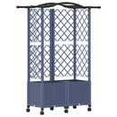Hævet Bed med Trellis og Tag Grå 122 x 40 x 144 cm PP