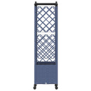 Hævet Bed med Trellis og Tag Grå 122 x 40 x 144 cm PP