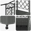 Hævet Bed med Trellis og Tag Lysegrå 122 x 40 x 144 cm PP