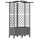 Hævet Bed med Trellis og Tag Lysegrå 122 x 40 x 144 cm PP