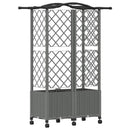 Hævet Bed med Trellis og Tag Lysegrå 122 x 40 x 144 cm PP