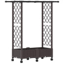 Hævet Bed med Trellis og Tag Brun 122,5 x 40 x 127 cm PP